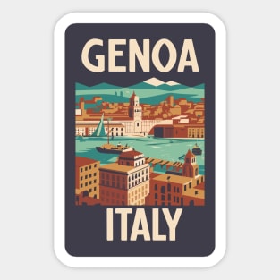 A Vintage Travel Art of Genoa - Italy Sticker